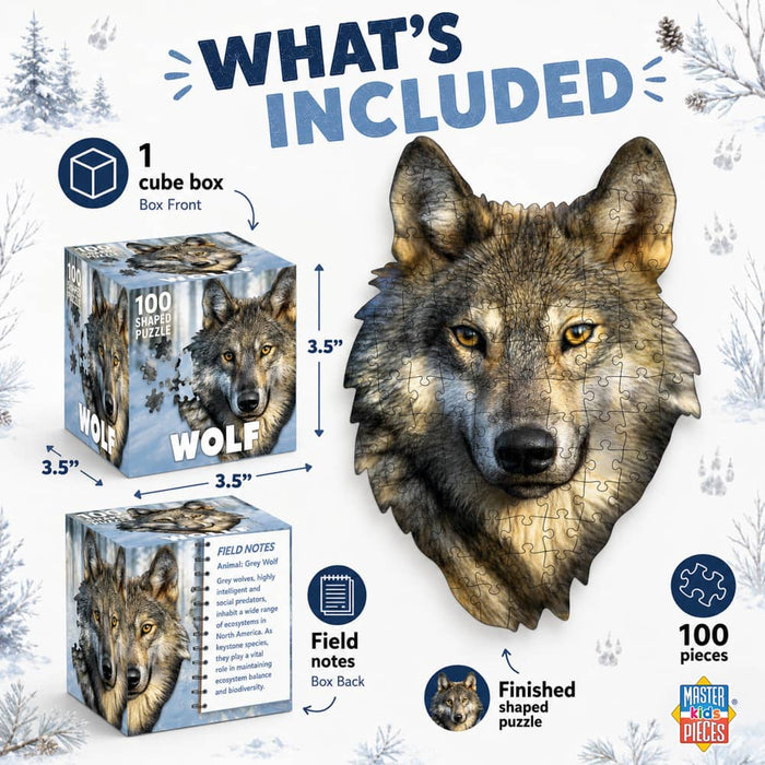 Wolf 100 Piece Shaped Jigsaw Puzzle - for just $7.99! 