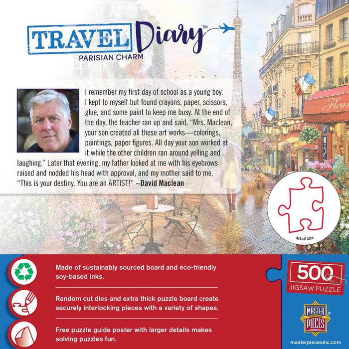 Travel Diary - Parisian Charm 500 Piece Jigsaw Puzzle - for just $14.99! 
