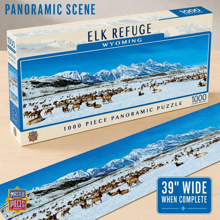 Elk Refuge, Wyoming 1000 Piece Panoramic Jigsaw Puzzle - for just $19.99! 