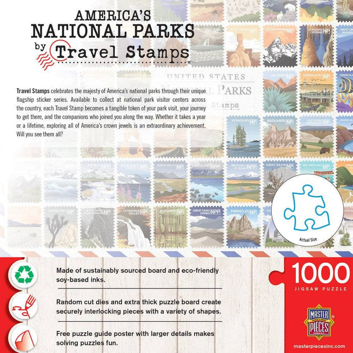 National Parks Travel Stamps 1000 Piece Jigsaw Puzzle - for just $16.99! 