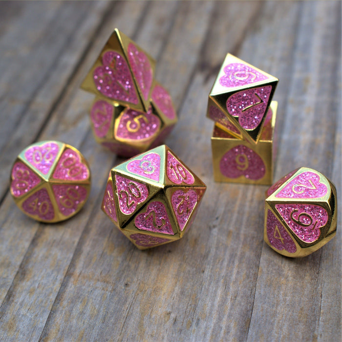 Maiden Lillian's Heart Metal Dice Set - Just $39.99! Shop now at Retro Gaming of Denver