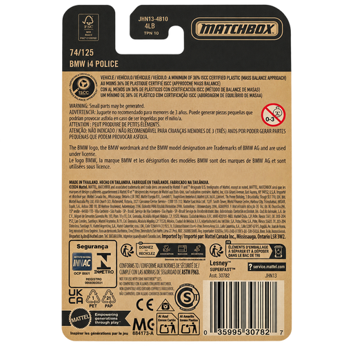 Matchbox BMW i4 Police | Matchbox Series 74/125 - for just $2.59! 