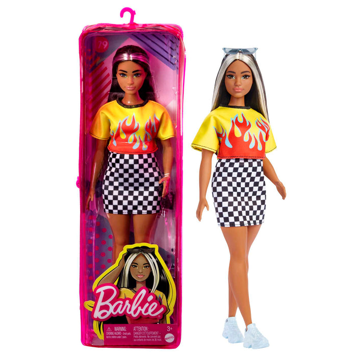 Barbie Doll Fashionista #179 - Brunette/Silver Hair Yellow Top - Check Skirt - Premium Dolls & Dollhouses - Just $11.99! Shop now at Retro Gaming of Denver