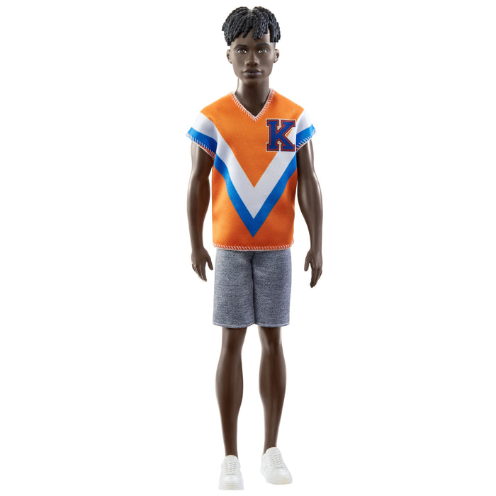 Barbie Ken Fashionistas Doll #203 with Twisted Black Hair, Orange Athletic Jersey, Shorts & White Sneakers - Just $11.99! Shop now at Retro Gaming of Denver