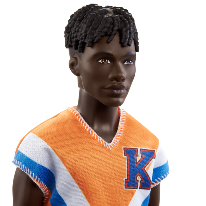 Barbie Ken Fashionistas Doll #203 with Twisted Black Hair, Orange Athletic Jersey, Shorts & White Sneakers - Just $11.99! Shop now at Retro Gaming of Denver