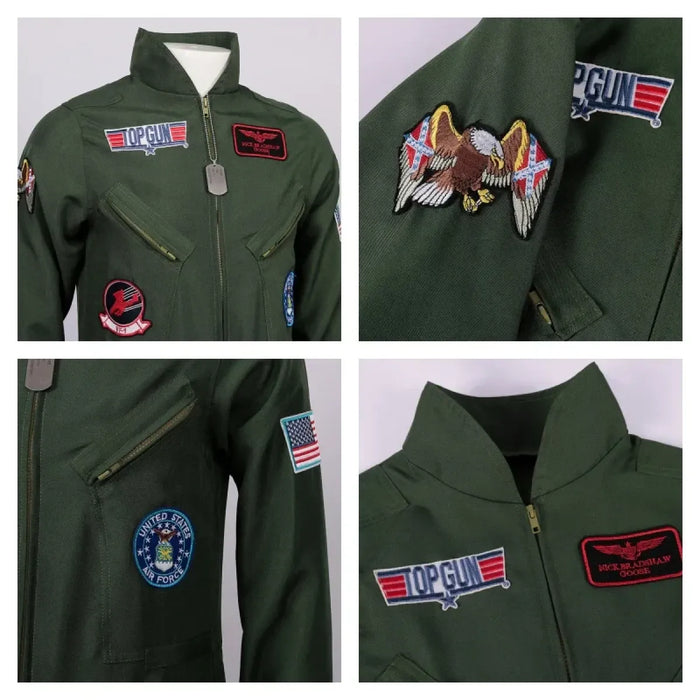 Top Gun Maverick Flight Suit – Pilot Cosplay Costume with Glasses - for just $115.95! 