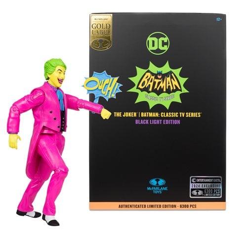 McFarlane Toys DC Retro The Joker Batman: Classic TV Series Black Light Gold Label 6-Inch Action Figure - Entertainment Earth Exclusive - for just $37.99! 