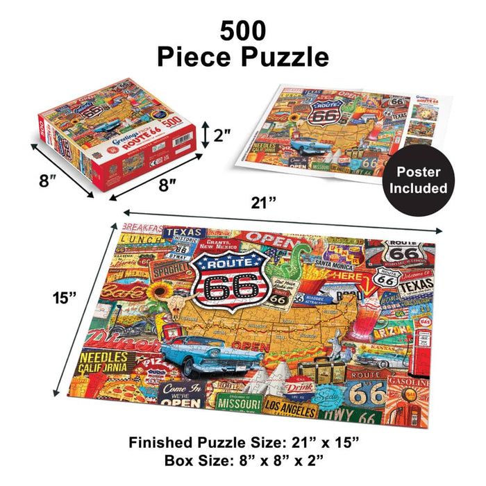 Greetings From Route 66 - 500 Piece Jigsaw Puzzle - for just $14.99! 