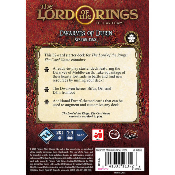 Lord of the Rings LCG: Dwarves of Durin Starter Deck - for just $21.99! 