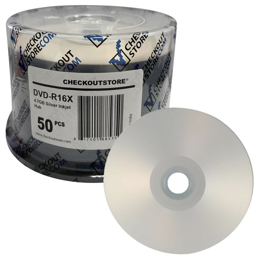 Grade A 16X DVD-R 4.7GB Silver Inkjet Hub Printable [Discontinued] - for just $17.95! 