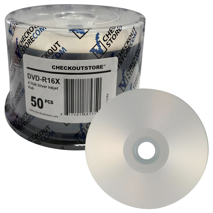 Grade A 16X DVD-R 4.7GB Silver Inkjet Hub Printable [Discontinued] - for just $17.95! 