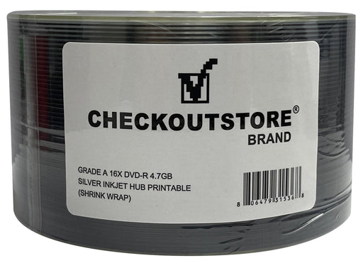 Grade A 16X DVD-R 4.7GB Silver Inkjet Hub Printable (Shrink Wrap) - for just $21.95! 