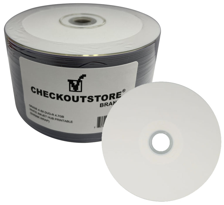 Grade A 8X DVD-R 4.7GB White Inkjet Hub Printable (Shrink Wrap) - for just $20.95! 
