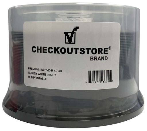 Premium 16X DVD-R 4.7GB GLOSSY White Inkjet Hub Printable - for just $24.95! 