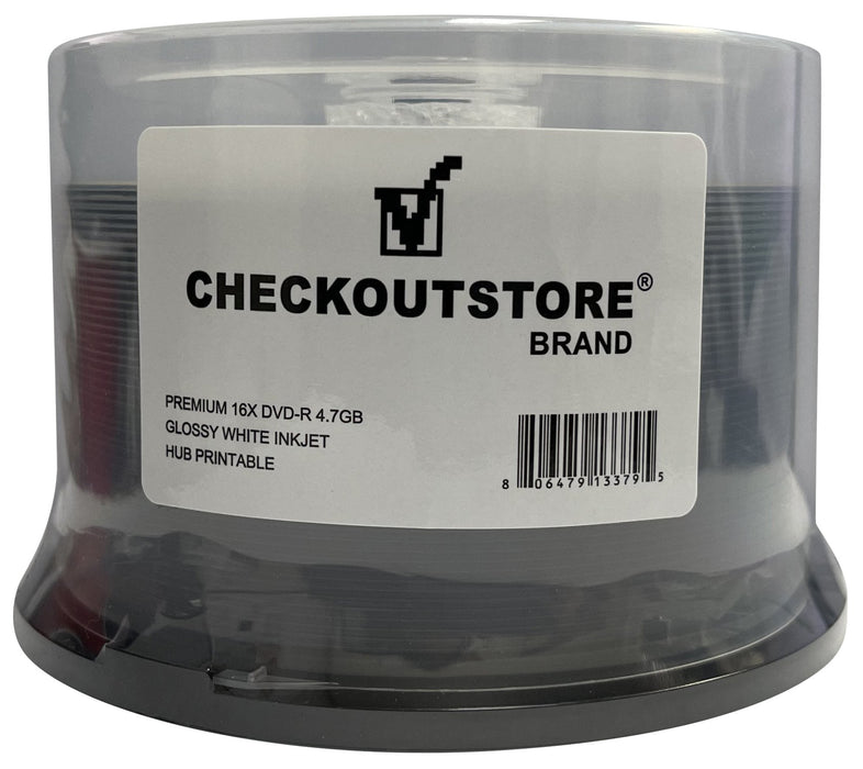 Premium 16X DVD-R 4.7GB GLOSSY White Inkjet Hub Printable - for just $24.95! 