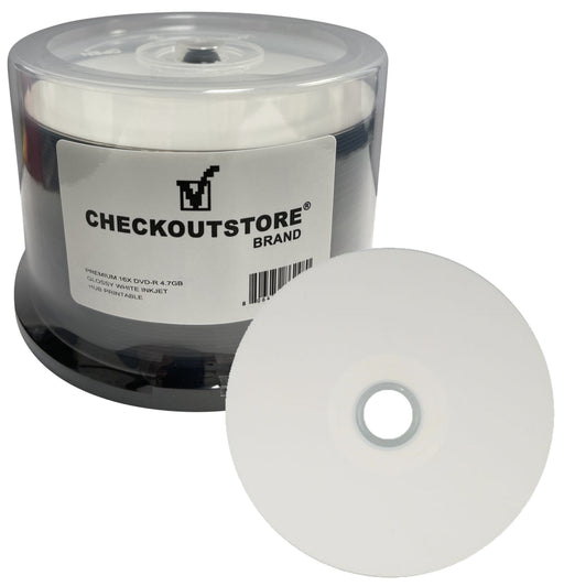 Premium 16X DVD-R 4.7GB GLOSSY White Inkjet Hub Printable - for just $24.95! 