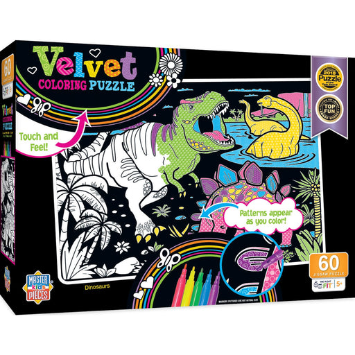 Velvet Coloring - Dinosaurs 60 Piece Jigsaw Puzzle - Just $12.99! Shop now at Retro Gaming of Denver