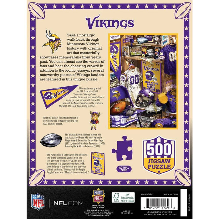 Minnesota Vikings - Locker Room 500 Piece Jigsaw Puzzle - for just $16.99! 