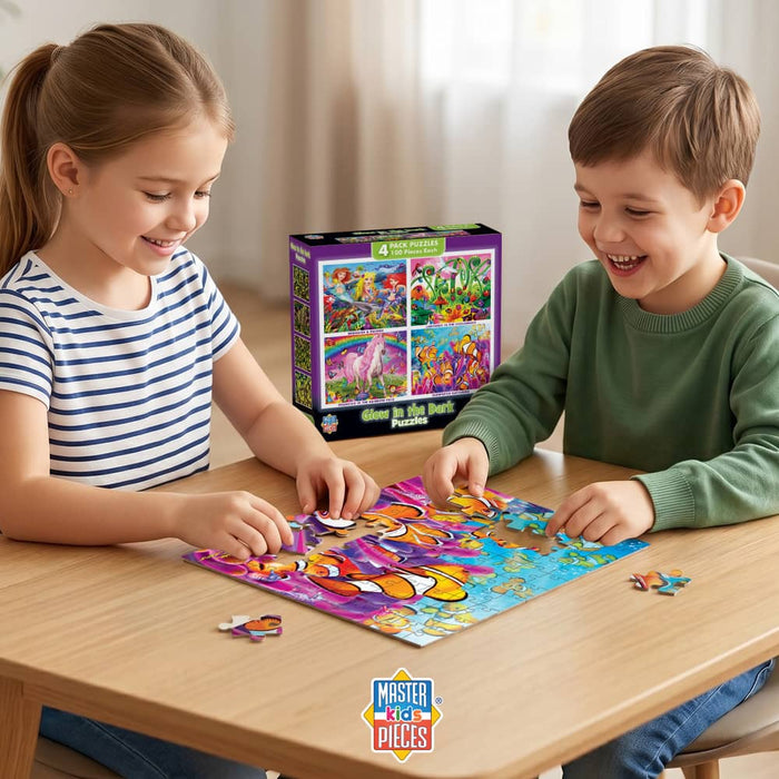 Glow in the Dark 100 Piece Jigsaw Puzzles - 4-Pack V1 - for just $14.99! 