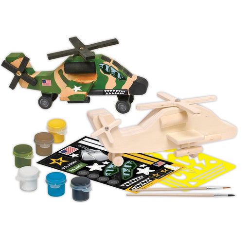 U.S. Army - Apache Helicopter Wood Craft & Paint Kit - for just $19.99! 