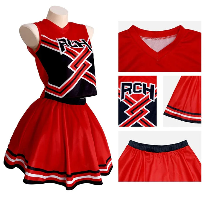 Takerlama RCH Printed Cheerleader Uniform Bring it On Cosplay Women's Fancy Dress Tank Top Mini Skirt Halloween Costume Clothes - for just $61.95! 