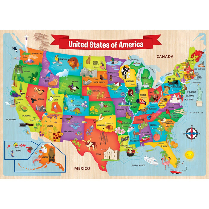 USA Map - 44 Piece Wood Jigsaw Puzzle - for just $16.99! 