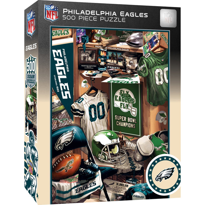 Philadelphia Eagles - Locker Room 500 Piece Jigsaw Puzzle - Just $16.99! Shop now at Retro Gaming of Denver