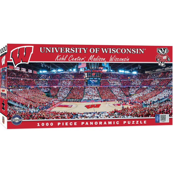 Wisconsin Badgers - 1000 Piece Panoramic Jigsaw Puzzle - Basketball - Just $19.99! Shop now at Retro Gaming of Denver