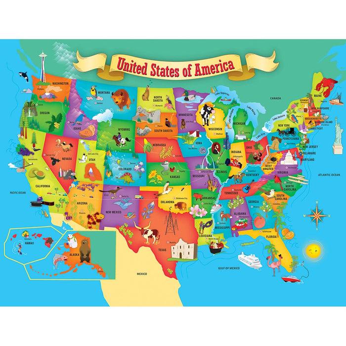 Explorers - USA Map 60 Piece Kids Jigsaw Puzzle - for just $9.99! 
