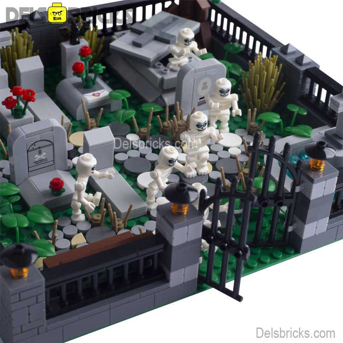 Halloween Cemetary Playset Lego Minifigures Horror Custom Toys - Just $49.99! Shop now at Retro Gaming of Denver