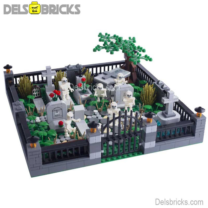 Halloween Cemetary Playset Lego Minifigures Horror Custom Toys - Just $49.99! Shop now at Retro Gaming of Denver