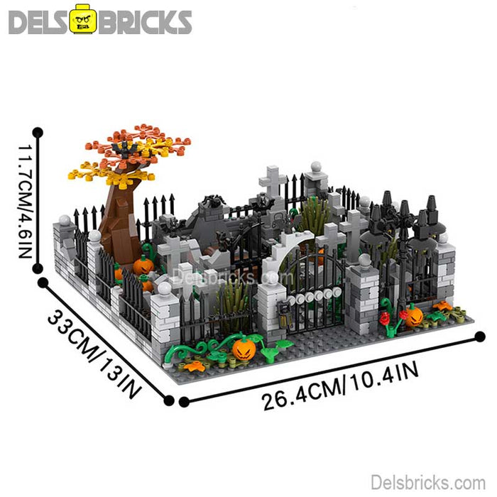 Halloween Cemetary Playset - New Lego Minifigures Horror Custom Toys - Just $49.99! Shop now at Retro Gaming of Denver