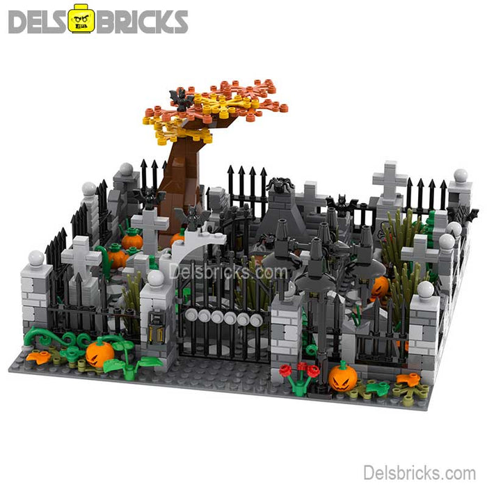 Halloween Cemetary Playset - New Lego Minifigures Horror Custom Toys - Just $49.99! Shop now at Retro Gaming of Denver