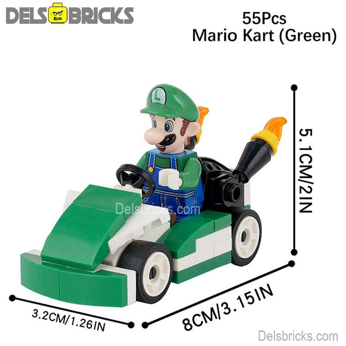 Luigi Kart Super Mario Brothers Lego Minifigures Custom Toys - Just $11.99! Shop now at Retro Gaming of Denver