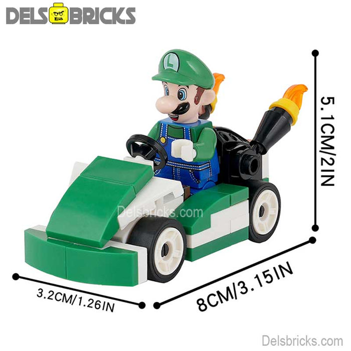 Luigi Kart Super Mario Brothers Lego Minifigures Custom Toys - Just $11.99! Shop now at Retro Gaming of Denver