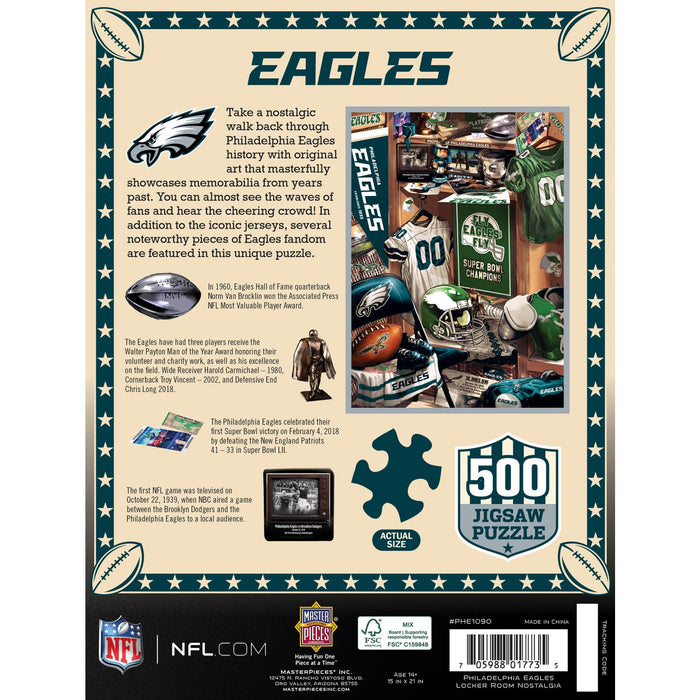 Philadelphia Eagles - Locker Room 500 Piece Jigsaw Puzzle - Just $16.99! Shop now at Retro Gaming of Denver