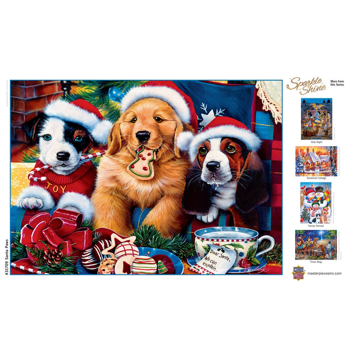 Sparkle & Shine - Santa Paws 500 Piece Glitter Jigsaw Puzzle - Just $14.99! Shop now at Retro Gaming of Denver