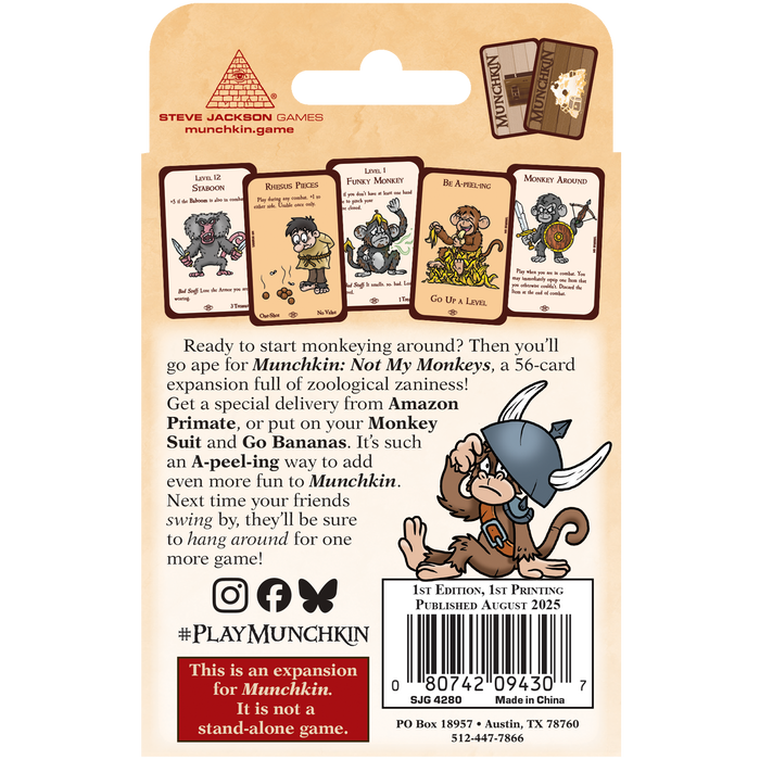 Munchkin: Not My Monkeys - for just $13.95! 