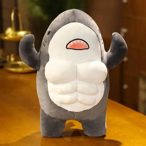 40CM Muscle Shark Plush Doll - Cartoon Strong Shark Stuffed Toy - for just $25.95! 
