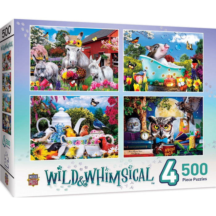 Wild & Whimsical - 500 Piece Jigsaw Puzzles 4 Pack - for just $19.99! 