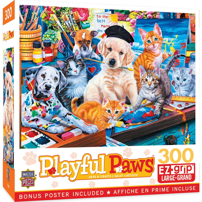 Playful Paws - Arts & Crafts 300 Piece EZ Grip Jigsaw Puzzle - for just $10.99! 