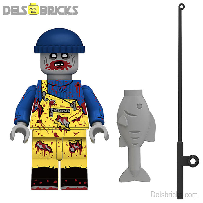 Zombie Fisherman Minifigures: Horror Movie Monsters - Recycled Plastic - Pre-loved - Undead Folklore (Lego-Compatible Minifigures) - Premium Lego Horror Minifigures - Just $4.51! Shop now at Retro Gaming of Denver