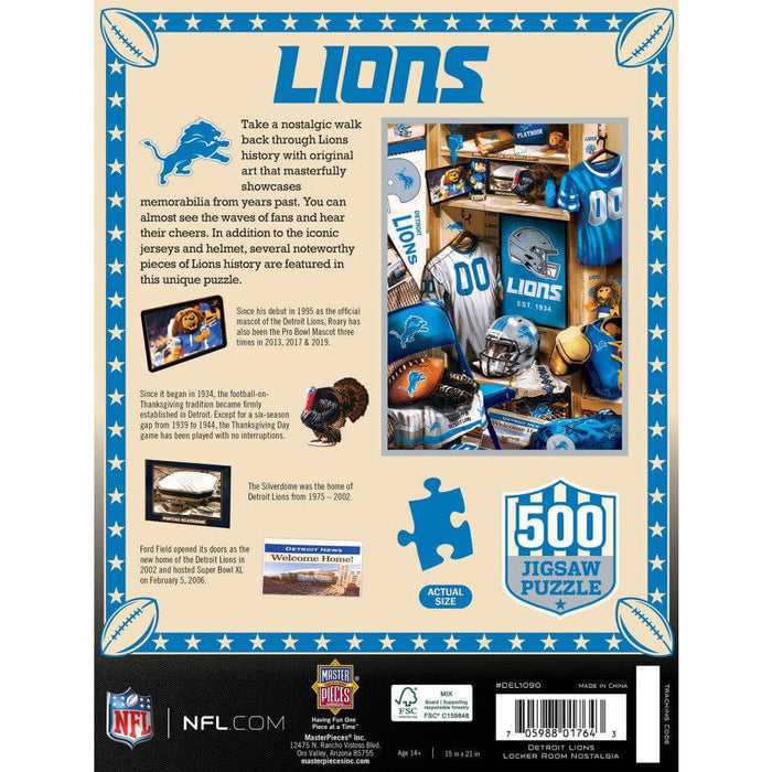 Detroit Lions - Locker Room 500 Piece Jigsaw Puzzle - for just $16.99! 