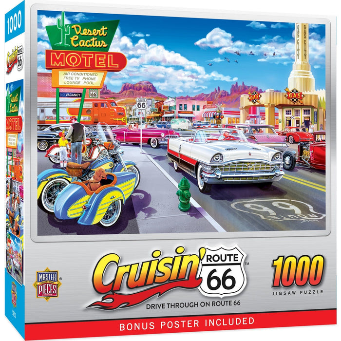 Cruisin' Route 66 - Drive Through on Route 66 1000 Piece Jigsaw Puzzle - for just $16.99! 