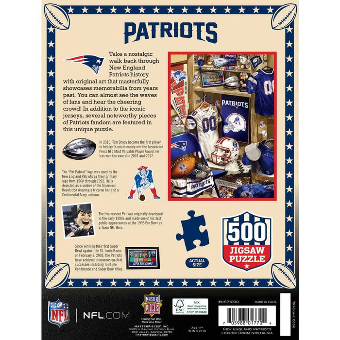 New England Patriots - Locker Room 500 Piece Jigsaw Puzzle - for just $16.99! 