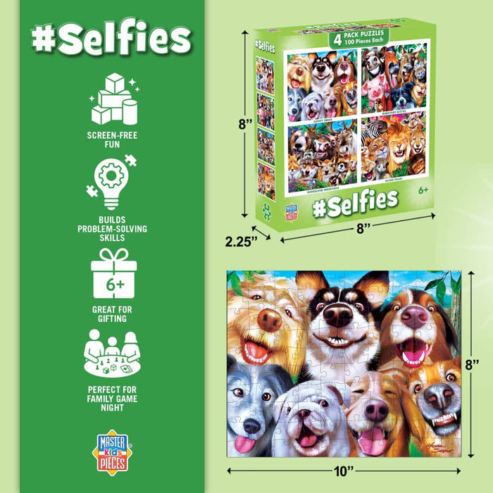 Selfies 100 Piece Jigsaw Puzzles 4-Pack - for just $14.99! 
