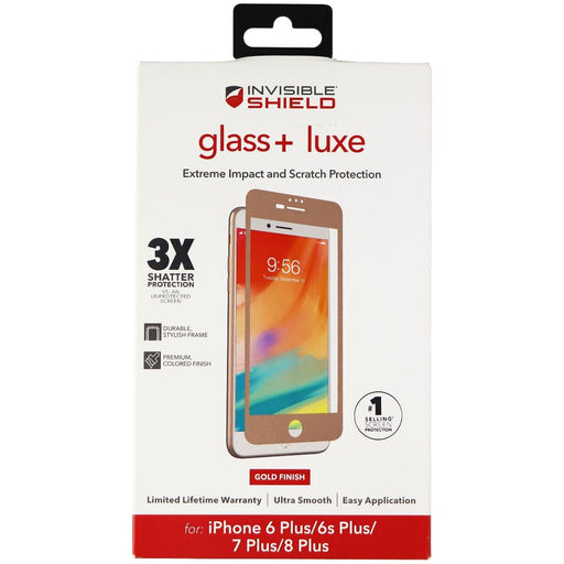 ZAGG (Glass+ Luxe) Glass Protector for iPhone 8 Plus/7 Plus/6s Plus - Gold - Just $9.95! Shop now at Retro Gaming of Denver