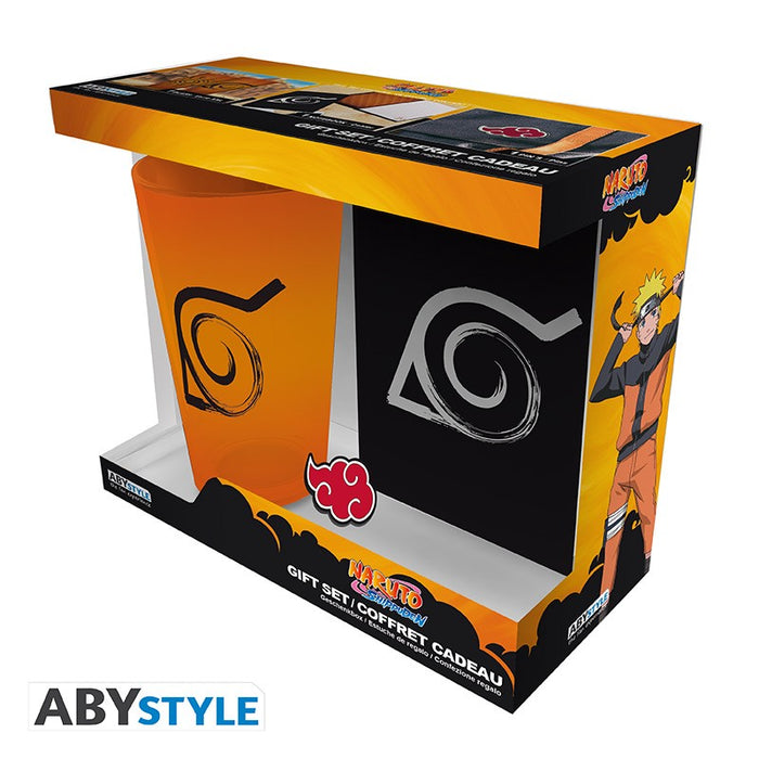 NARUTO SHIPPUDEN Gift Set XXL glass + Pin + Notebook Konoha - for just $29.99! 