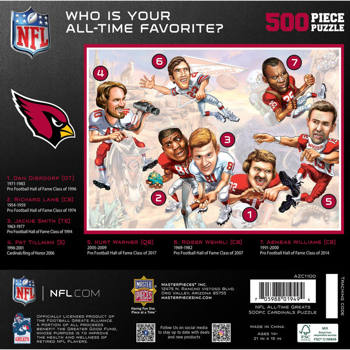 Arizona Cardinals - All Time Greats 500 Piece Jigsaw Puzzle - Just $19.99! Shop now at Retro Gaming of Denver