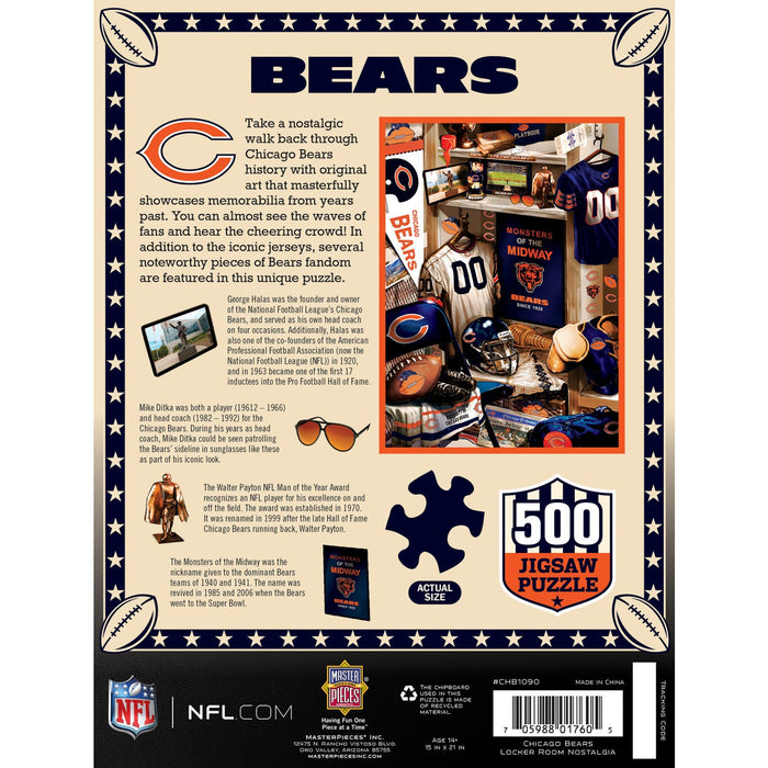 Chicago Bears - Locker Room 500 Piece Jigsaw Puzzle - Just $16.99! Shop now at Retro Gaming of Denver